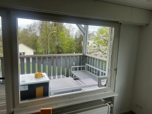 Cat door fitted into a terrace door